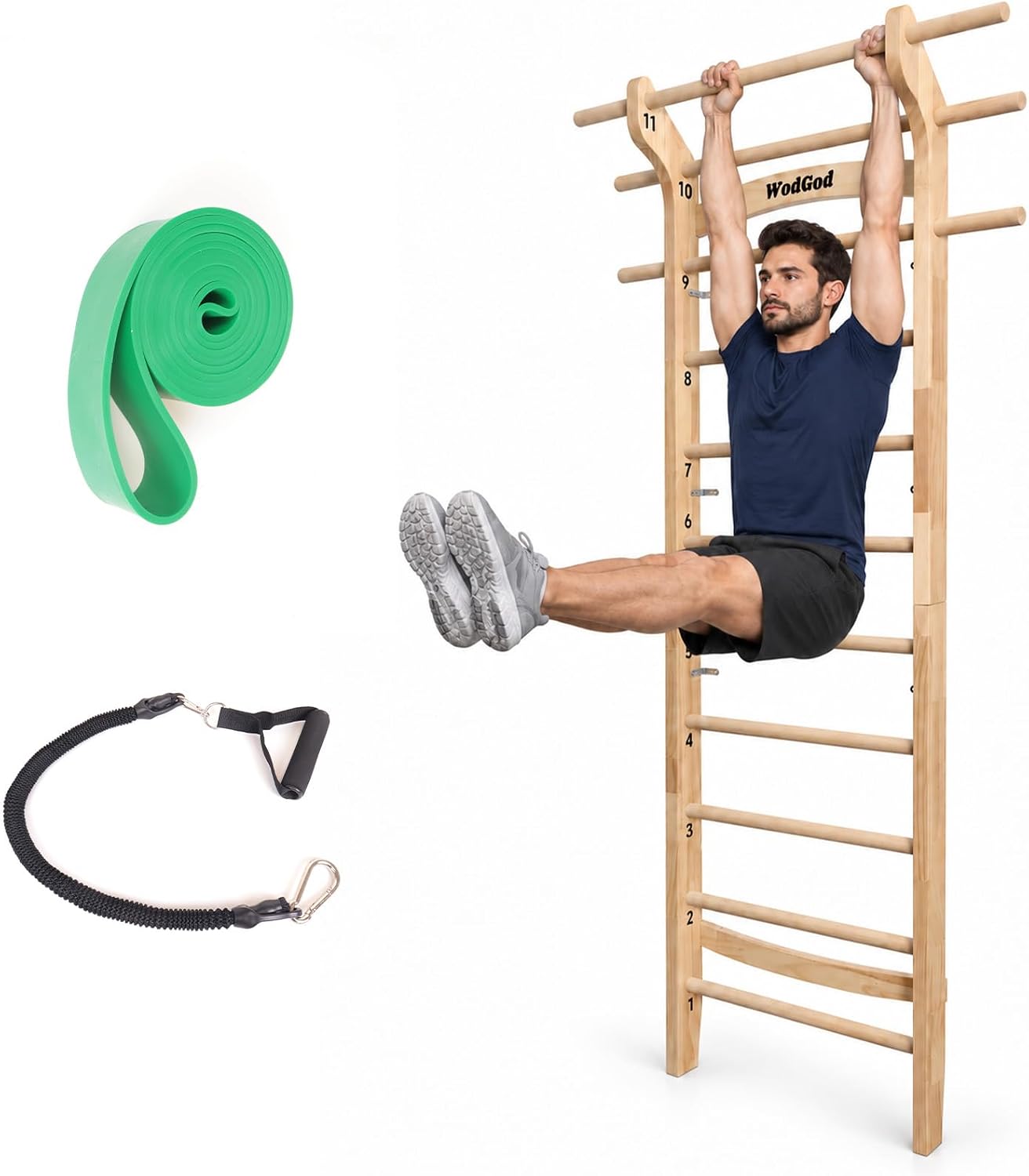 Wood Swedish Ladder Stall Bar  - огляд і ціна Pull Up Bar